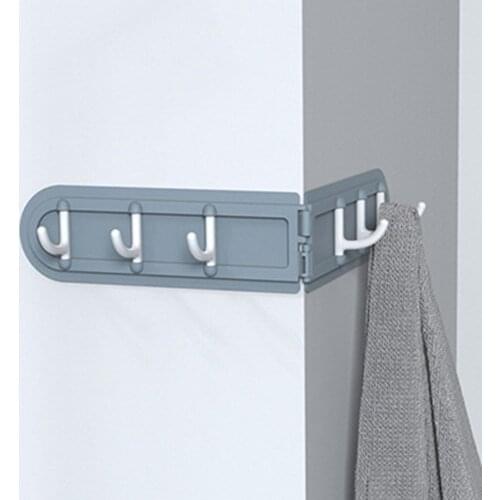 6 Corner Self-Adhesive Wall Hanging Stand Hook Hangers For Kitchen Bathroom Strong Sticky Hooks Up Wall Rails Towel Shelf Rack