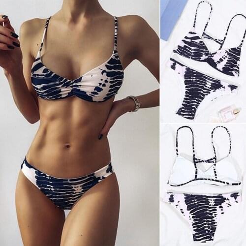 Sexy Brazilian Thong Bikini Swimwear Women Summer Swimming Beach Wear Printing Serpentine String Bathing Suit Swimsuit