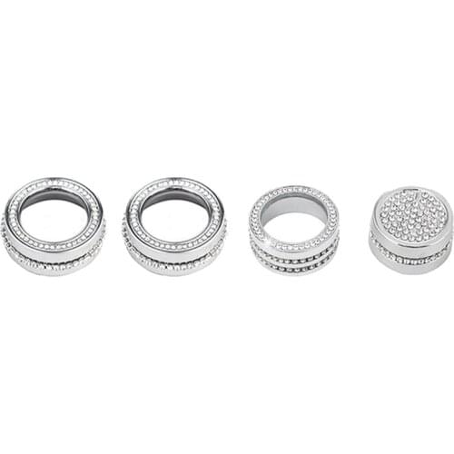 Bling AC Control Multimedia Screen Volume Knob Button Diamond Crystal Shiny Stickers for Toyota Camry 18-20 Accessories