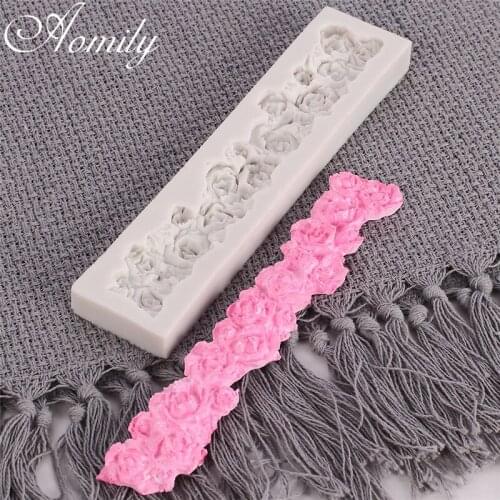 Aomily Rose Flowers Silicone Mold Cake Chocolate Mold DIY Cake Decorating Tools Fondant Mold Kitchen Accessories Baking Supplies