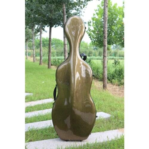 Yinfente 4/4 Cello Case Carbon fiber Cello Box Gray brown Cello Case Light Strong 3.7kg Carry Cello