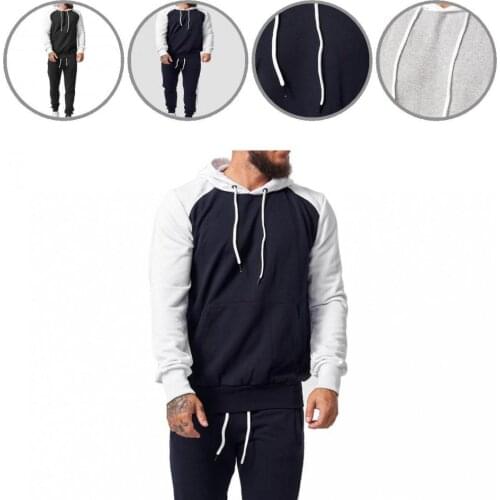 Loose Fabulous Contrast Color Sweatshirt Suit Ankle Banded Pants Suit Contrast Color for Daily Wear