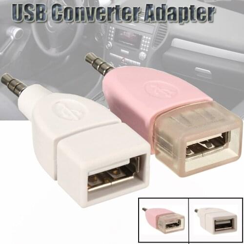 Universal 3.5mm AUX Jack Audio Plug To USB 2.0mm Converter USB Aux Cable Cord For Car MP3 Speaker U Disk USB Flash Drive Adapter
