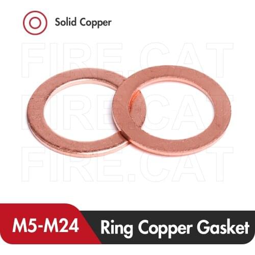 Sealing Ring Copper Flat Washer O Ring Gasket M5 M6 M8 M10 M12 M14 M16 M18 M20 M22 M24 Solid Shims Pad Washers Rings Seal Spacer