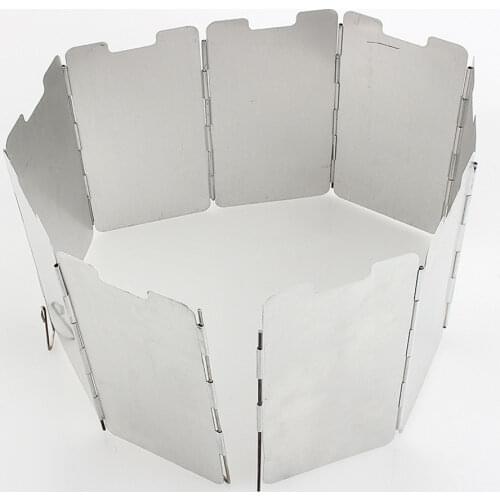 9 Plates Foldable Stove Windshield Screens Outdoor Camping Cooking Gas Stove Wind Shield Cookware Windbreak Camping Accessories