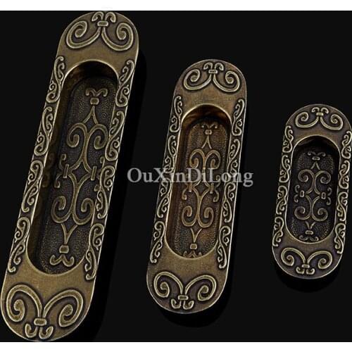 Top Quality 10PCS Embedded Cabinet Sliding Door Furniture Handles Concealed Cupboard Drawer Wardrobe Cabinet Pulls Handles&Knobs