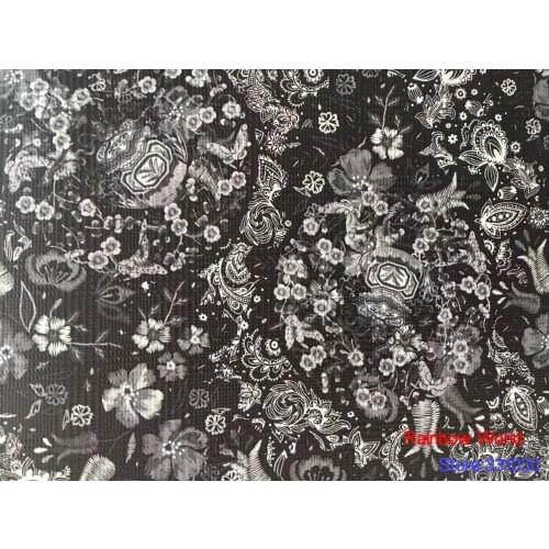 High Quality flower pattern Faux PU Leather fabric for DIY sewing sofa table shoes bags bed material(1 yard)