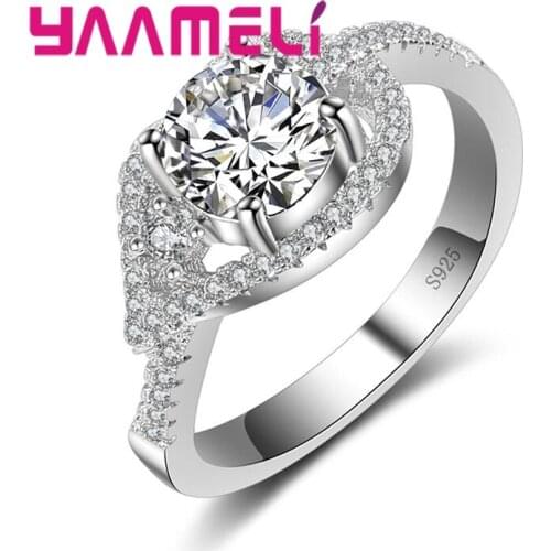 Women Bridal Wedding Finger Rings Five Colors Shiny Cubic Zirconia Lowest Price 925 Sterling Silver Crystal Jewelry