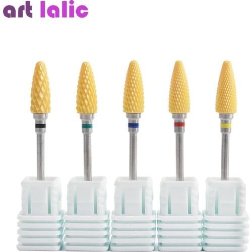1Pc Ceramic Nail Drill Bit Yellow Grinding Head Electric Nail Milling Cutter for Manicure Pedicure Nail Art Accessoires Tools