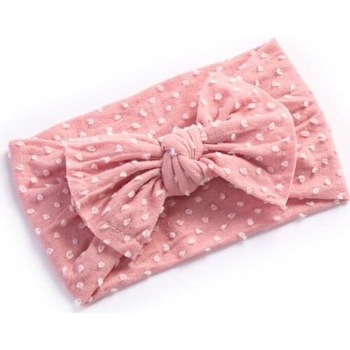1pcs Knot Bows Dot Prints Wide Nylon Headbands Super Soft Girls Turban Hairbands Headwraps One Size Fit Most Toddler Hairwear