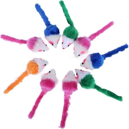 10 Pcs False Mouse Pet Cat Toys Mini Funny Playing Toys For Cats
