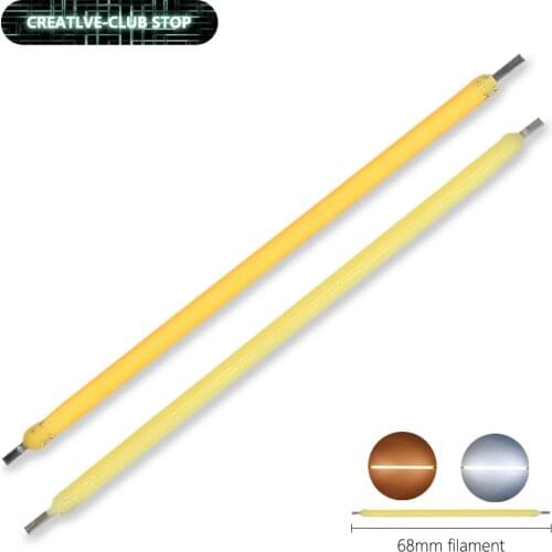 10pcs LED Filament Bulb Lamp 68mm Cold / Warm White DC3V 100mA Flexible Filament LED Diode For Spiral Filament Light Edison Lamp