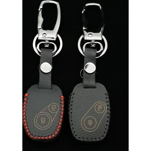 100% Leather Car Key Fob Case Cover Set Shell Holder For Honda For Accord CRV Civic Fit Freed StepWGN Two 2 Buttons Remote