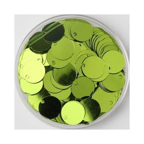 1000pcs/lot 12mm Large Round Sequins PVC Flat Sewing Embellishment DIY With Side Hole Craft Accessory Light Green Confetti