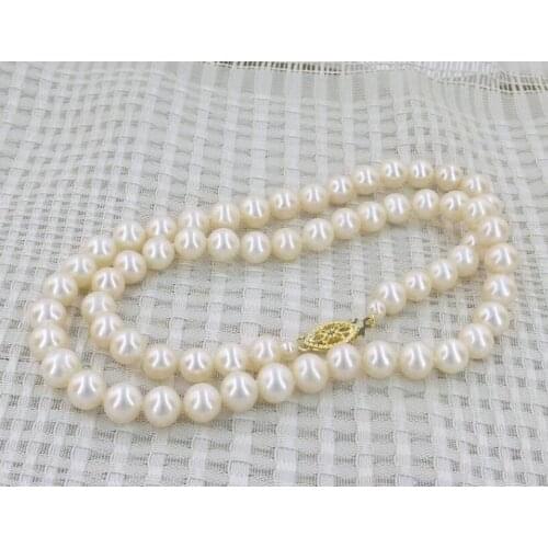 17.5inch 7-7.5mm aaa grade white akoya pearl necklace