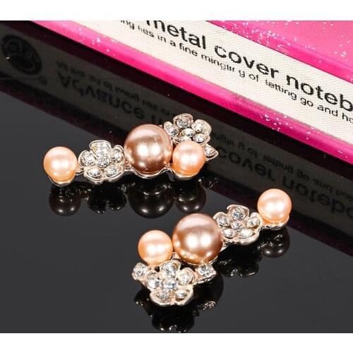 2016New 60Pcs Rhinestone Plum Pearl Flower Core Buttons for DIY Hair accessories or wedding decoration HZ83