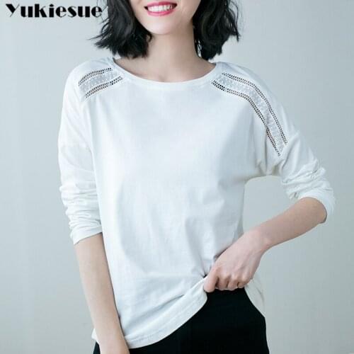 2020 Fashion Women Casual Long Sleeve spring T-shirt hollow out T shirts womens Top Tees Femme Ladies Tshirt Plus Size 4xl