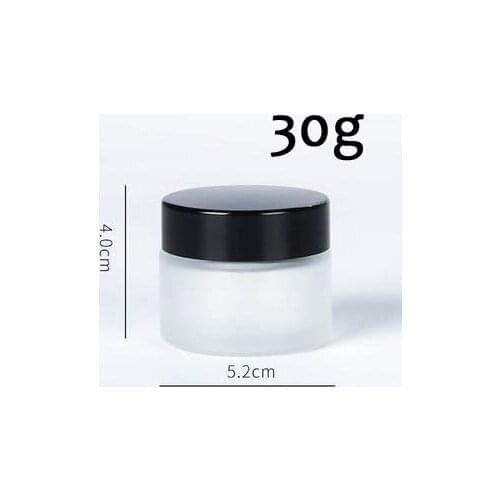 30g Black cap Frosted Glass Jar Empty Cream Jars Cosmetic Packaging Containers cosmetic jar,plastic cap jar 200pcs/lot