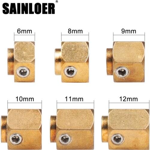 SAINLOER 4 PCS Wheel Hub Brass Hexagonal Adapter Hex Coupler Upgrade Part Hex Adapter For 1/10 Traxxas TRX4 RC Crawler Car Model