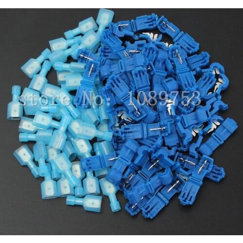 40PCS T-Tap/Male Insulated 1.0-2.5mm2 Wire Terminal Connectors Combo 18-14 AWG
