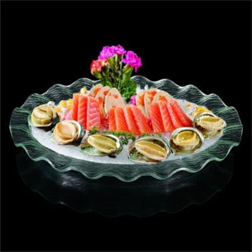 Acrylic sashimi ice tray Japanese and Korean cuisine sushi fruit plate seafood sashimi platter dry ice tray salmon ice tray