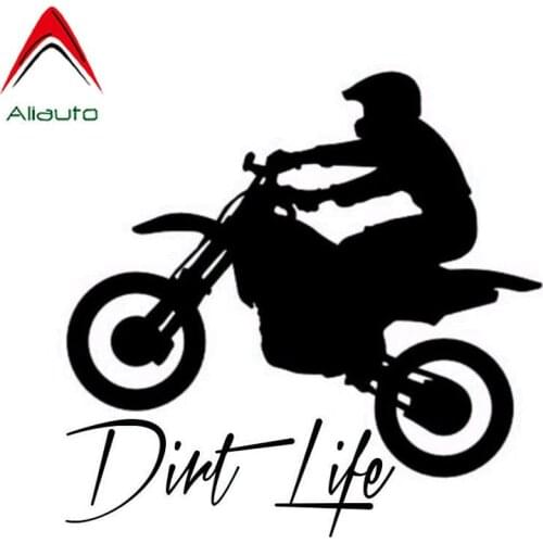 Aliauto Bike Dirt Life Car Stickers Automobile Accessories Waterproof Reflective Creative Decals Black Silver,12cm*12cm