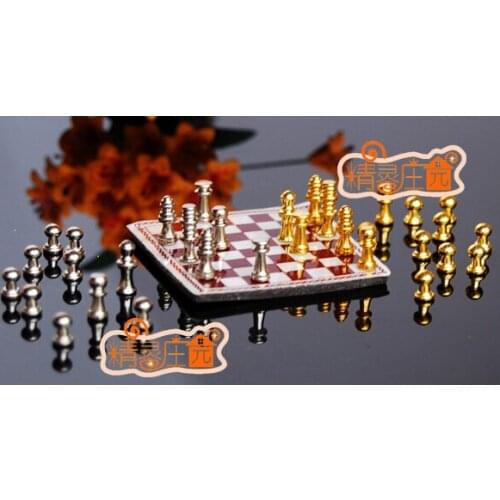 G05-X4437 children baby gift Toy 1:12 Dollhouse mini Furniture Miniature rement-International chess 1 set