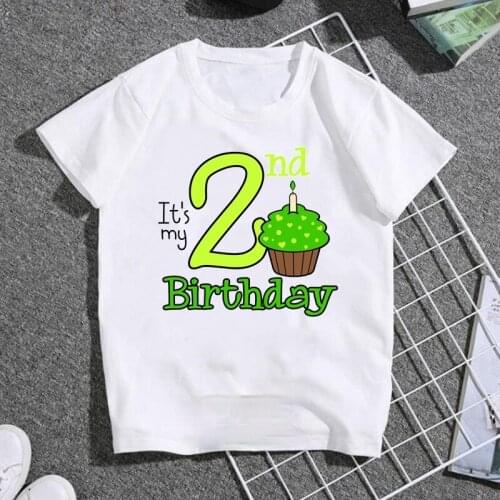 Number Its My Birthday Number 2-9th Printed Kids Graphic T Shirts Funny Baby Boys Birthday Tee Baby Girls Childrens Clothes