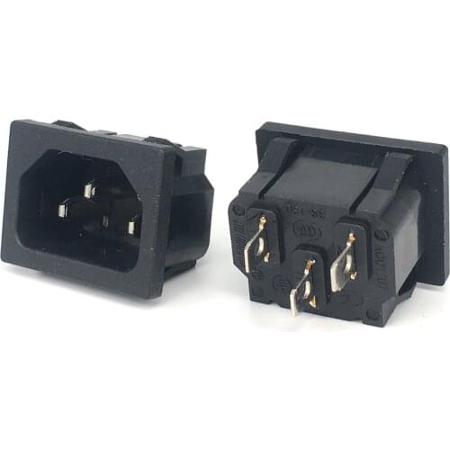 250VAC 10A AC power socket C14 Inlet Power Socket Connector Plug Industrial socket Plug IEC320 C14 3Pin Panel Power Inlet Socket