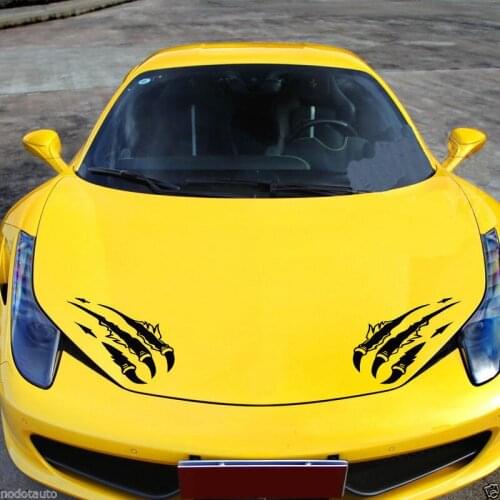 HotMeiNi 30.5CM*10.2CM 2 X Car Eagle Claws Hood Decals Graphics Vinyl Motorcycle Sticker Graphics Car Stickers