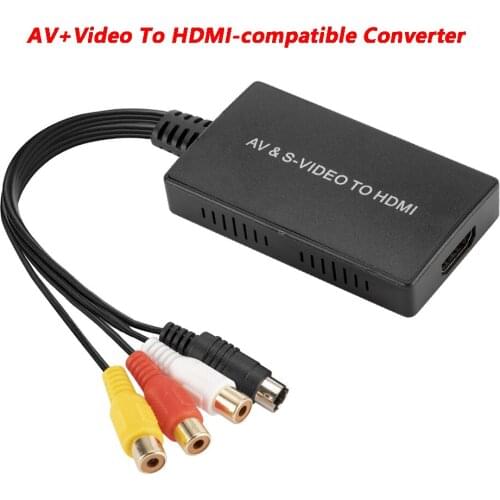 Kebidu AV+S-Video To HDMI-compatible Converter HD 1080P HDMI-compatible Adapter With Cable For HDTV Set-top box DVD