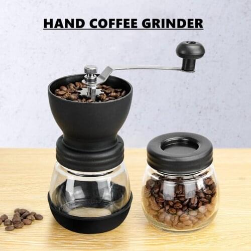 Handmade Coffee Grinder With Storage Jar High Quality Ceramic Grinding Core Coffee Bean Grinders Coffee Machine
