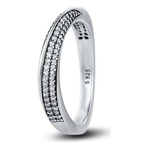 Authentic 925 Sterling Silver Jewelry Elegant Waves Ring For Women DIY Making Wedding Party Gift Fashion Rings anillos