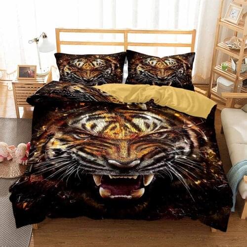 Tiger Bedding Set Wild Animal 3D Digital Duvet Cover Sets Figure Comforter Bed Linen Twin Queen King Single Size Dropshipping