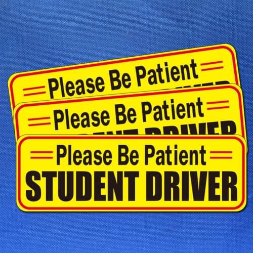 26 X 8.7cm New Driver Magnet Bumper Car Sticker Waterproof Reflective Yellow Safety Signs Novice Beginner Reflective Sticker