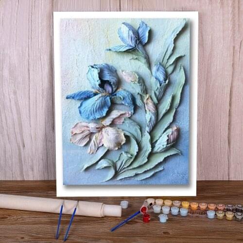 Flowers Rose Peony Coloring By Numbers Painting Set Acrylic Paints 40*50 Canvas Painting New Design For Children Handiwork