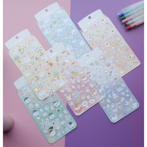 1 piece Animal Cold Drink Ice Cream Kawaii Plane Decorative Stationery Stickers Scrapbooking DIY Diary Album Stick Label