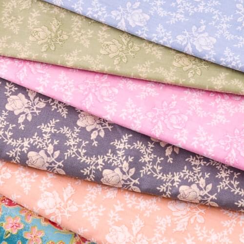 New Blue Printed Floral Designs Quilting Patchwork Bedding Cotton Fabric Twill Fabrics Home Textile Scrapbooking Decoration CM