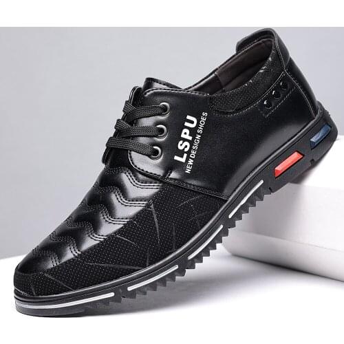 New Mens Round Toe Casual Leather Shoes Trendy Fashion Large Size Mens Shoes Lace-up Casual Shoes H623