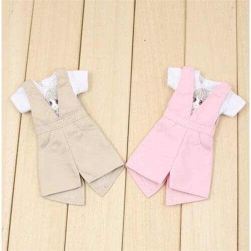 Blyth Doll Clothes 1/6 ICY Licca Joint Body Apron Dress White Shirt Free shipping