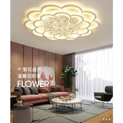 Light Luxury Creative Led Ceiling Lamp Nordic Living Room Lamp Wrought Iron Model Room Hall Crystal Decorative Lamp Bedroom