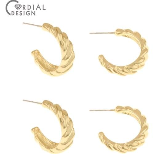 Cordial Design 50Pcs 19*21MM Earrings Stud/Twist Shape/Jewelry Accessories/DIY Making/Jewelry Findings & Components/Hand Made