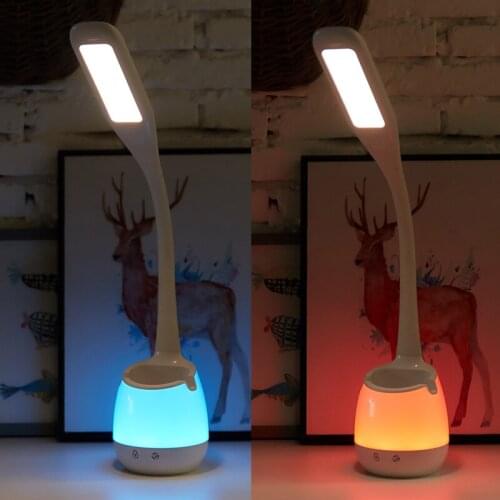 Eye protection LED desk lamp touch dimming RGB colorful atmosphere night light for reading study kids bedroom bedside table lamp