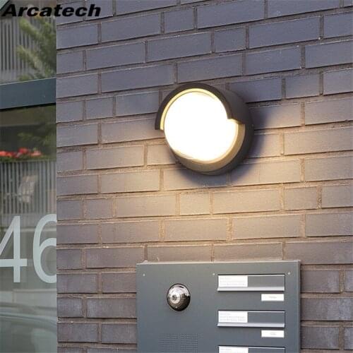 LED Outdoor Waterproof Wall Light Round LED Garden Wall Lamp Aisle Light Exterior Wall Balcony Corridor Aluminum Lighting NR-60