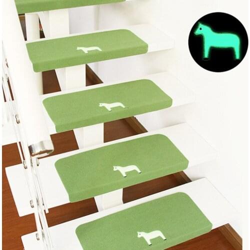 Luminous stair mat stepping mat glue-free self-adhesive luminous high-grade non-slip embroidery mat cartoon embroidery cute pony