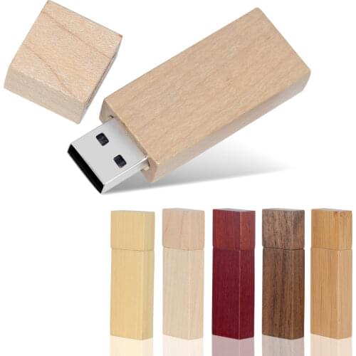 Rectangle Wooden Business usb flash drive natural wood pendrive 4GB 8GB 16GB 32GB 64GB 128GB memory stick custom logo