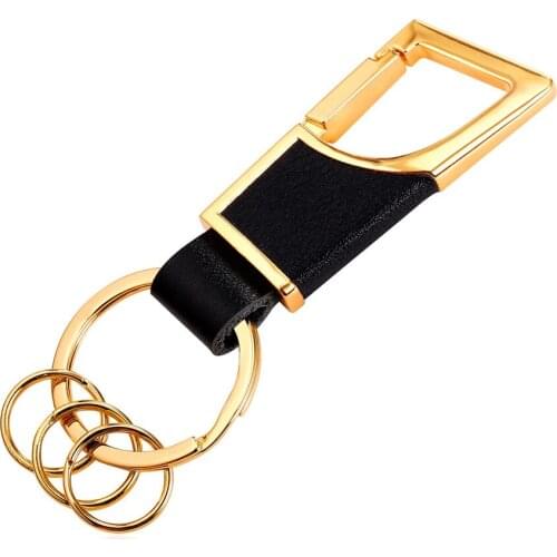 High Quality Leather Mens Fashion Creative Metal Car Keyring Keychain Key Chains Gold Color With Brand Box Gift For Men K94Y