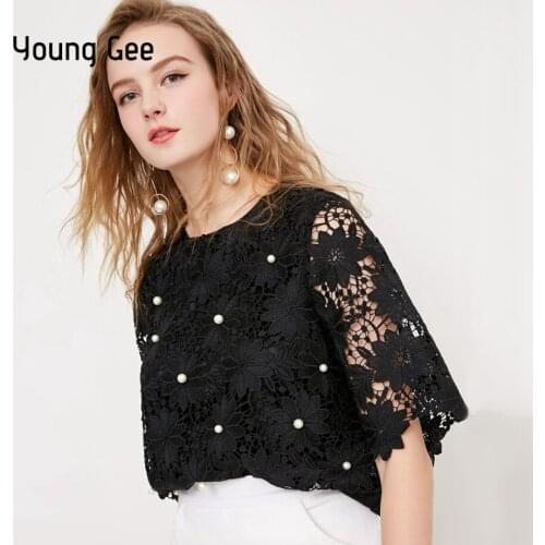 Young Gee Openwork Blouses