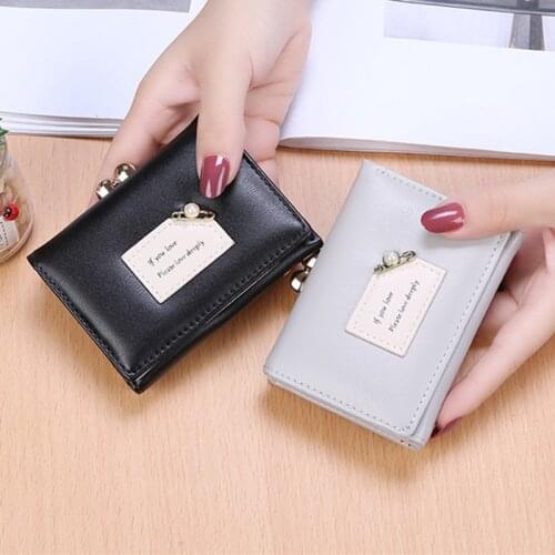 Women Wallets Cute Female Short Design Fashion Three Fold Purse Simple Cute Student Clutch Card Holder Coin Purse