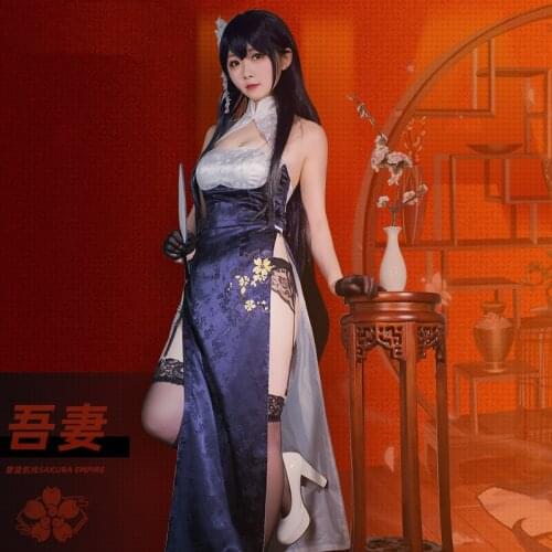 Anime Azur Lane Azuma New Year Cheongsam Sexy Dress Lovely Uniform Cosplay Costume Halloween Women Free Shipping 2020 New